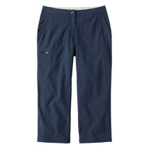 NWT Womens Petite Size 6 6P LL Bean Navy Blue Mid-Rise Crop Comfort Trail Pants - £24.96 GBP