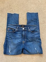 Hudson Women&#39;s Size 30 Skinny Jeans Collin Blue Solid Cotton Blend - £21.86 GBP