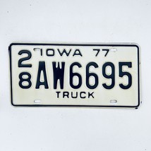 1977 United States Iowa Delaware County Passenger License Plate 28 AW6695 - $18.80