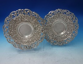 Brunswick French 950 Silver Pair of Coasters Wide Pierced Border 9&quot; Dia (#5474) - £1,574.73 GBP