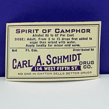 Drug store pharmacy ephemera label advertising Carl Schmidt Dayton OH ca... - £9.24 GBP