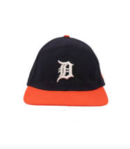 New Era Detroit Tigers Old English D Baseball Fitted Hat Cap Blue Orange 7 5/8 - £26.15 GBP