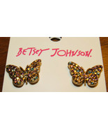 Betsey Johnson Butterfly CZ Earrings, NWT - $27.49