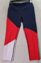 Zella Capri Leggings Womens Small Navy Red White Activewear Elastic Waist Logo - £10.24 GBP