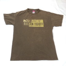 Vintage Charlie And The Chocolate Factory Golden Ticket Brown T-Shirt Me... - $24.74