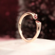 2018 Valentines Release Rose Gold Two Hearts Ring With CZ Open Ring - £14.06 GBP