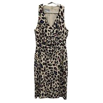 Kay Unger Size 2 Dress Silk Pastel Leopard Animal Print V-neck Sleeveles... - £29.45 GBP