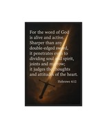 Hebrews 4:12 Canvas Print - Word of God Sword Bible Verse Framed Wall Art - $140.44 CAD+