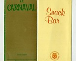 Intercontinental Hotels Le Carnaval and Snack Menus in French - $23.74