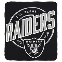 NFL Las Vegas Raiders Fleece Throw Blanket, 50&quot; x 60&quot;, Campaign - £16.86 GBP