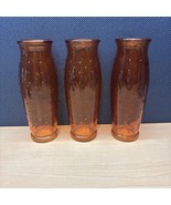 Lot Of 3 Small Amber-Colored Dotted Vase 6 1/2 Inch Flowers Bud Vase - $41.68 CAD
