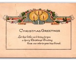 Christmas Greetings Candle Landscapes Art Deco DB Postcard R30 - $3.91