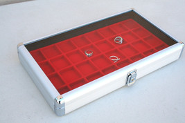  Aluminum Jewelry /  Watch Display Case Box Glass Top Display Storage Ho... - $1,027.23 MXN