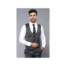 Men 3pc European Vested Suit WESSI by J.VALINTIN Extra Slim Fit JV26 Dark gray image 4