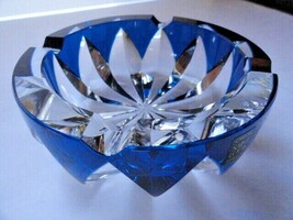 Saint-Louis Crystal Ashtray Sapphire Blue 6" diameter image 3
