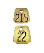 (2) Vintage Brass Cow Neck Tag By Hasco Newport KY #22 &amp; #215 Double Sided - €23,96 EUR