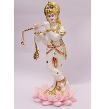 Lord Krishna Flute Statue Handmade Marble Pooja Indian Idol Home Office ... - £143.75 GBP