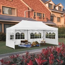 The Leisurelife Outdoor Pop Up 10&#39;X20&#39; Canopy Tent With Sidewall - Folding - £228.59 GBP