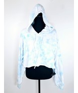 Skatie The Salty Blonde Hoodie Womens Large Blue Tie Dye Crop Cropped Beach - $41.44 CAD