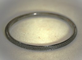 Silver Tone Metal Mesh Bangle Bracelet - £6.30 GBP