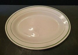 Buffalo China Oval 10.5&quot; Platter With Green Trim - £14.51 GBP