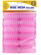 DONNA 1-1/8&quot; WIRE MESH HAIR ROLLERS - 12 PCS. (7893) - £6.95 GBP