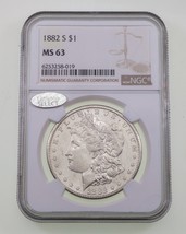 1882-S $1 Silver Morgan Dollar Graded by NGC as MS-63 - £77.39 GBP