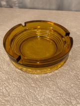 Amber Glass Vintage Ashtray-Art Deco Brown Collectible EUC - £4.91 GBP