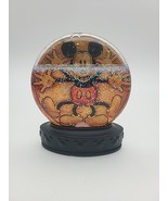 Disney Parks Mickey Mouse Flat Glitter Snow Globe Glitter Sepia Gold Tone  - $25.00