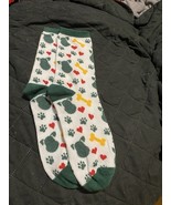 Printed Dog Theme Sock Puppy Paws Hearts Adult Medium - $8.22 CAD