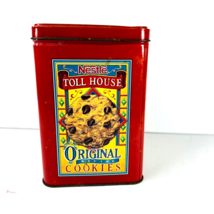 Vintage Nestle Toll House Original Cookies Recipes Morsels Storage Tin Red - £15.97 GBP