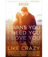 LIKE CRAZY  27X40 ORIGINAL DOUBLE SIDED MOVIE POSTER  NM CONDITION - $279.60 MXN