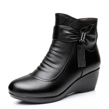New Women Boots women Genuine Leather Winter Boots Warm Plush Autumn Shoes Winte - £60.27 GBP
