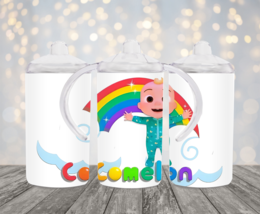 Personalized Cocomelon Design 12oz 2 in 1 Stainless Steel Dual Lid Sippy... - £14.09 GBP