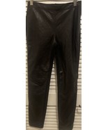 guess by marciano Front Lambs leather skinny moto pull on pants Size 4 b... - $41.03 CAD
