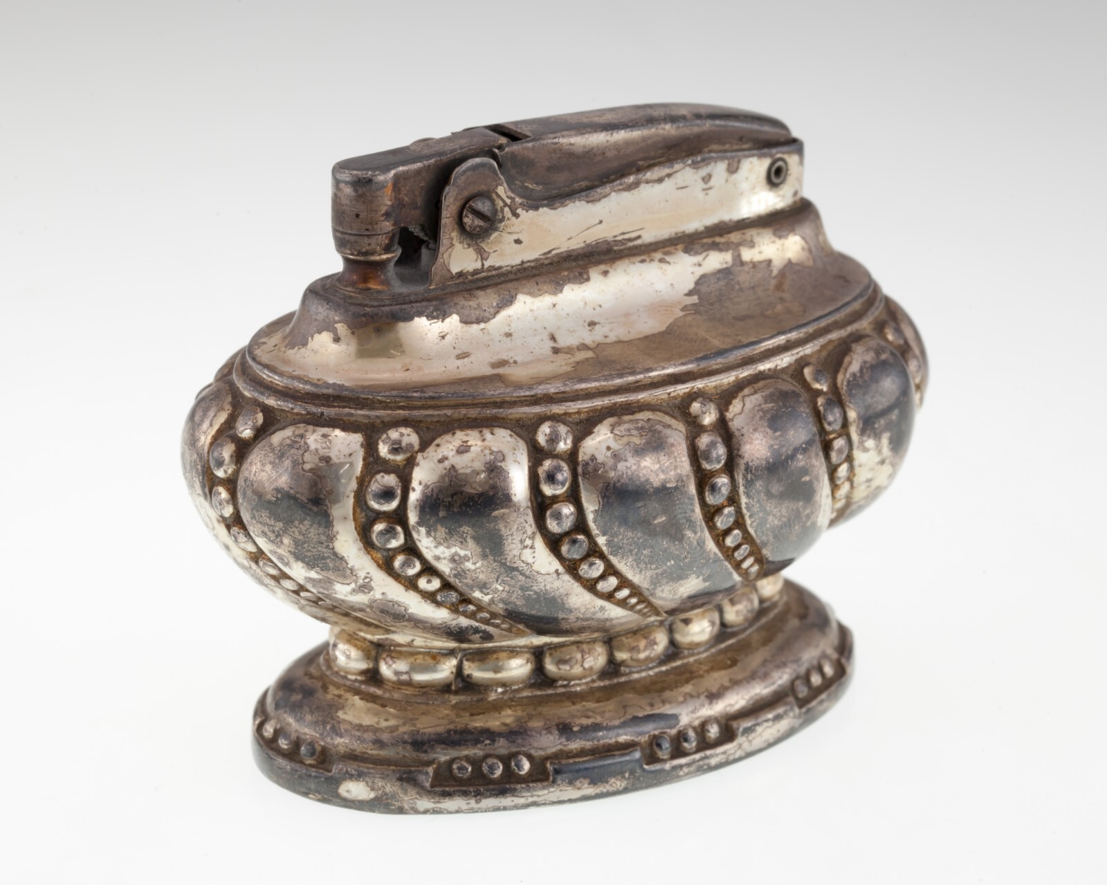 Vintage Plaqué Argent Ronson " Couronne " Table Briquet Item image 2