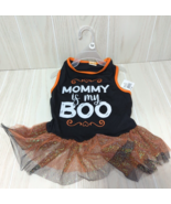 Mommy is My Boo Dog Clothes M Medium Skirted tank dress black orange Hal... - $10.39