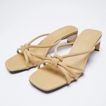 ZA Summer New Women&#39;s Shoes Square High Heel Shoes Sheepskin High Heel Sanda - £41.14 GBP