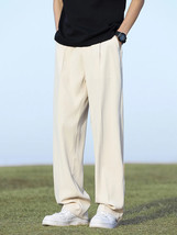 Summer Korean Men&#39;s Pants Light&amp;Thin Polyester Elastic Waist Semi-Wide L... - $39.99