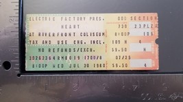 HEART / THE SILENCERS - JULY 30, 1980 CINCINNATTI OH CONCERT TICKET STUB - $26.01 CAD