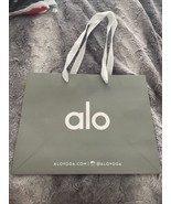 alo yoga Gray Paper Shopping Gift Bag White Strap Handles 13 x 10 x 4 Me... - £4.33 GBP