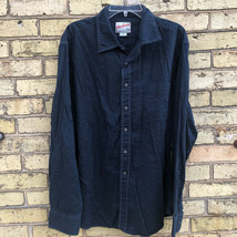 Vintage Navy Blue Gap Jeans Men&#39;s XL Button Front Long Sleeve Shirt - £15.93 GBP