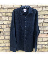 Vintage Navy Blue Gap Jeans Men&#39;s XL Button Front Long Sleeve Shirt - £16.75 GBP