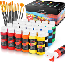 Acrylic Paint Set, 24 Colors (59Ml, 2Oz) Art Craft Paints for Profession... - £33.34 GBP