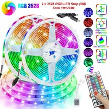 Led Strip Lights 33Ft Rgb Led Room Lights 3528 Led Tape Lights Color Changing Us - £22.91 GBP