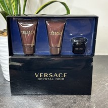 NEW Versace Crystal Noir Eau De Toilette 3 Pc Mini Gift Set Lotion, Show... - $18.12 CAD