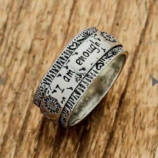 Silver I Am Enough Ring, Women's Ring, Sizes 7, 8 or 10, Christmas Gift