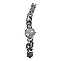 Womens Stainless Steel Clear Rhinestone Bezel Bangle Band Wristwatch Jew... - $19.65