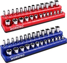 WORKPRO 1/4-inch Magnetic Socket Organizer Set 2-Piece SAE&amp;Metric Socket... - £38.35 GBP