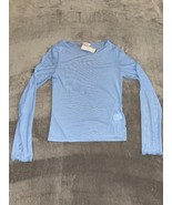 Girl&#39;s Sonoma Blue Long Sleeve Shirt Size 10-12 (L) Mesh See Through - $18.19 CAD